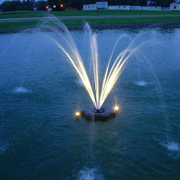 ProLake Floating Fountain 3400JF 3/4HP 6 Solar Panels with Grid Blender Option