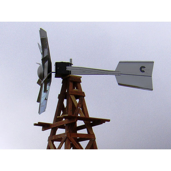 Outdoor Water Solutions 16′ Deluxe Aeration Wood Windmill 4 Legged