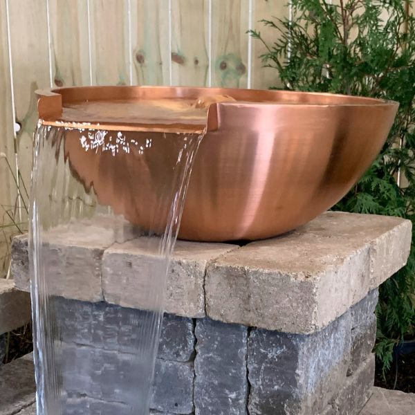 Atlantic Oase 26" Round Copper Bowl With 12" Spillway