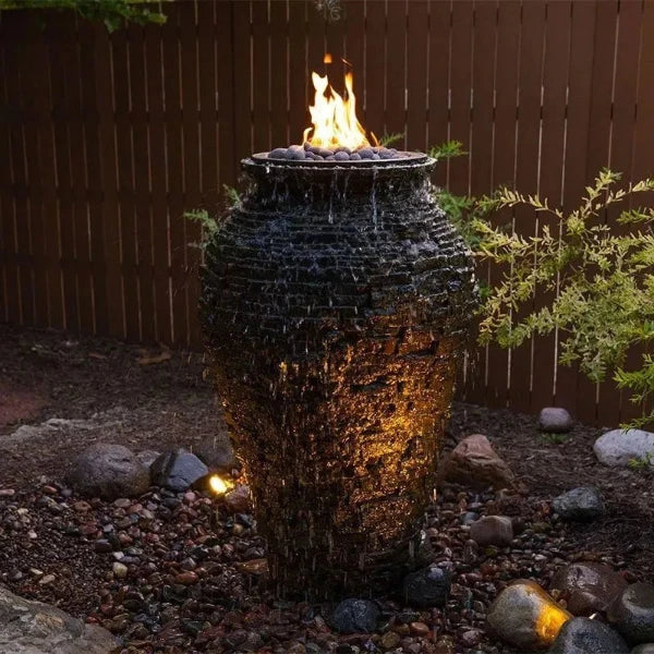 Aquascape Fire and Water Stacked Slate Urn – Large