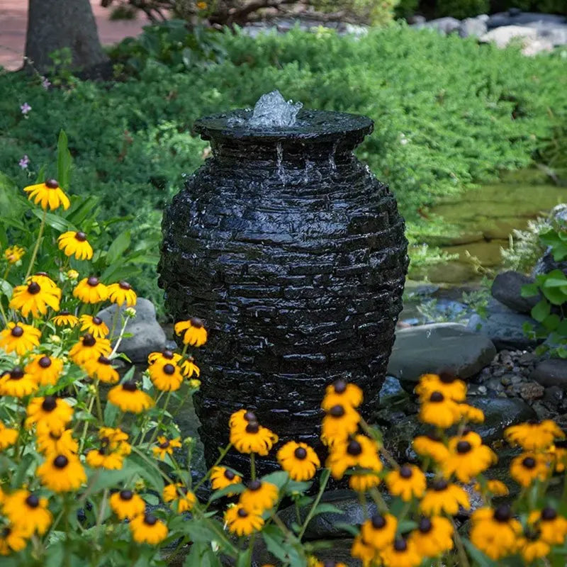Aquascape Stacked Slate Urn Fountain Kit – 33.5″ H (85 cm)
