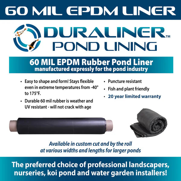 EasyPro DuraLiner™ – 60mil EPDM Rubber Pond Liner – Priced Per Sq. Foot – Custom Cut Liner