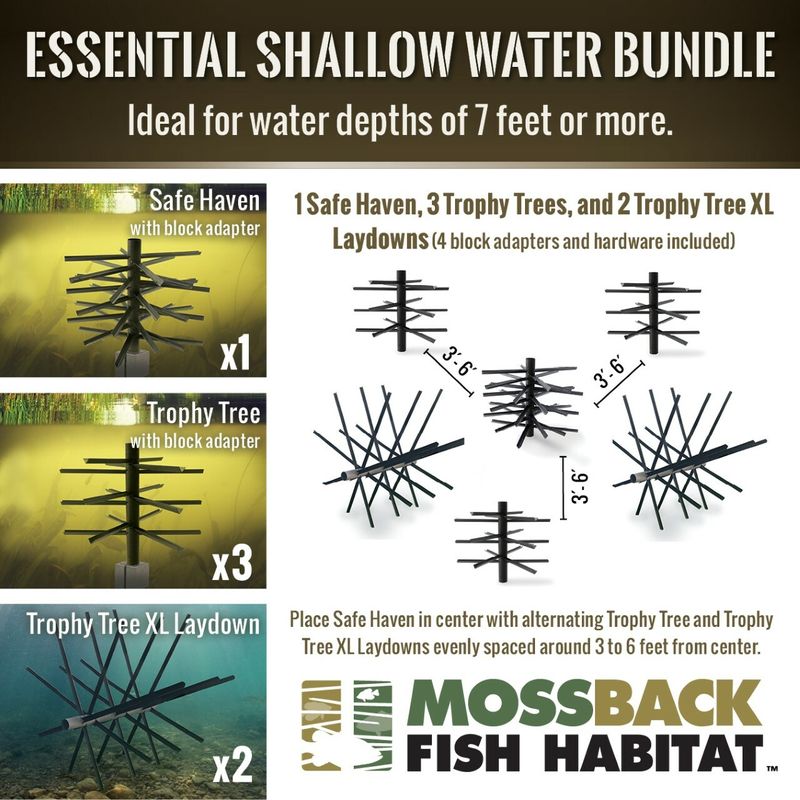 Outdoor Water Solutions 5'+ Depth 2 x 3 Kits Essential Bait / Sport Fish Habitat