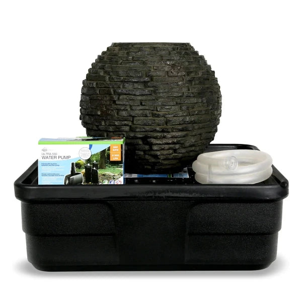 Aquascape Stacked Slate Sphere Fountain Kit 18″ Dia (46 cm)