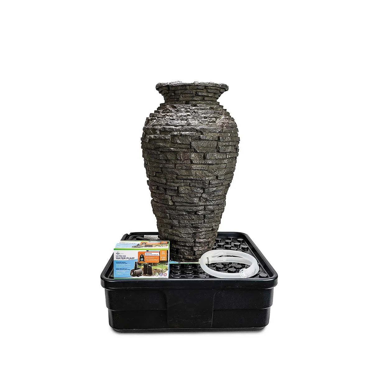 Aquascape Stacked Slate Urn Fountain Kit – 33.5″ H (85 cm)