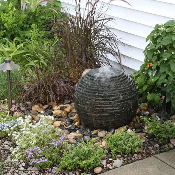 Aquascape Stacked Slate Sphere Fountain Kit 18″ Dia (46 cm)