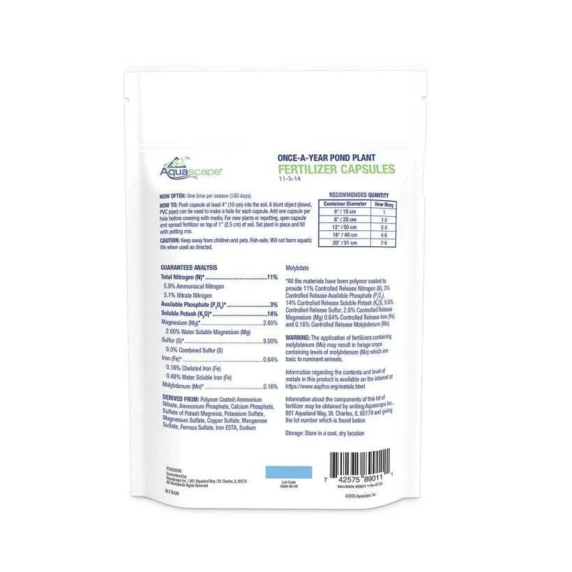 Aquascape Once-A-Year Pond Plant Fertilizer Capsules