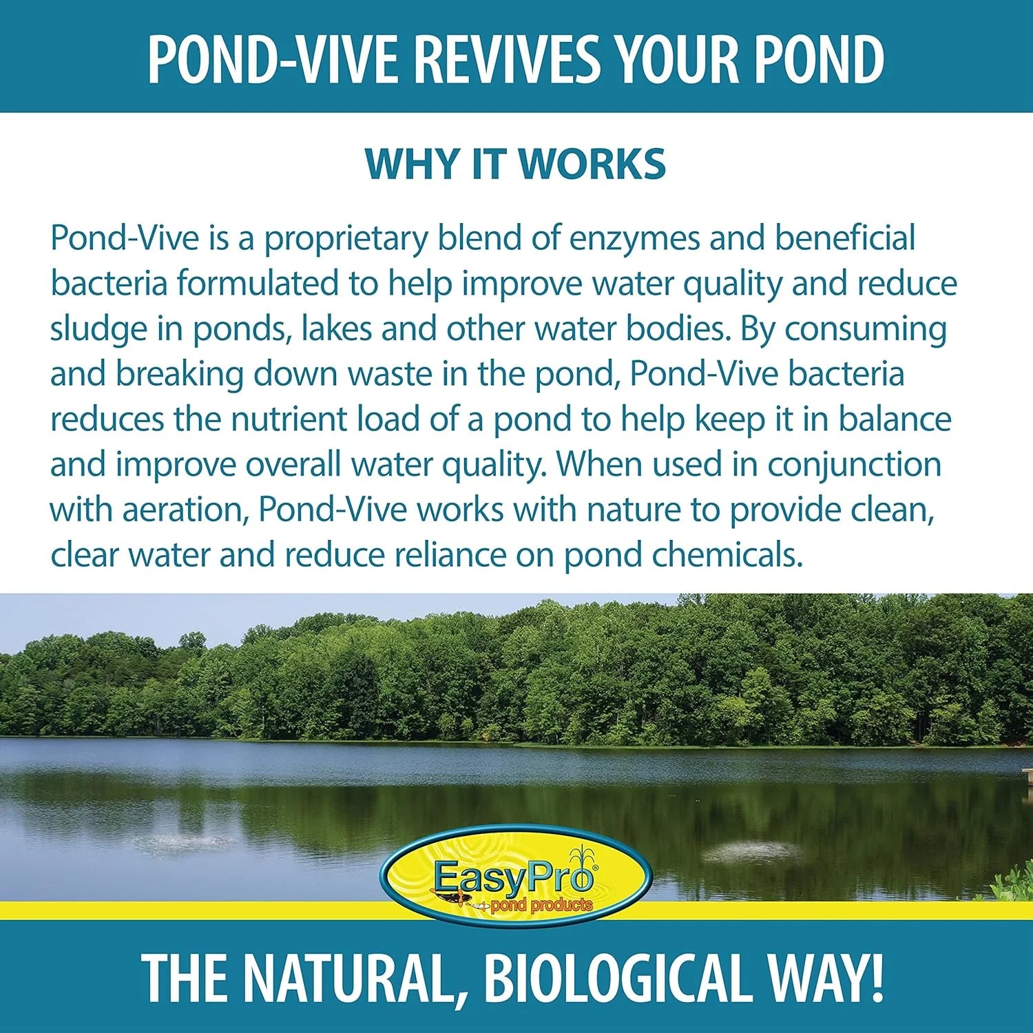 EasyPro Pond Vive Bacteria Water Soluble Packs 25 lbs pail