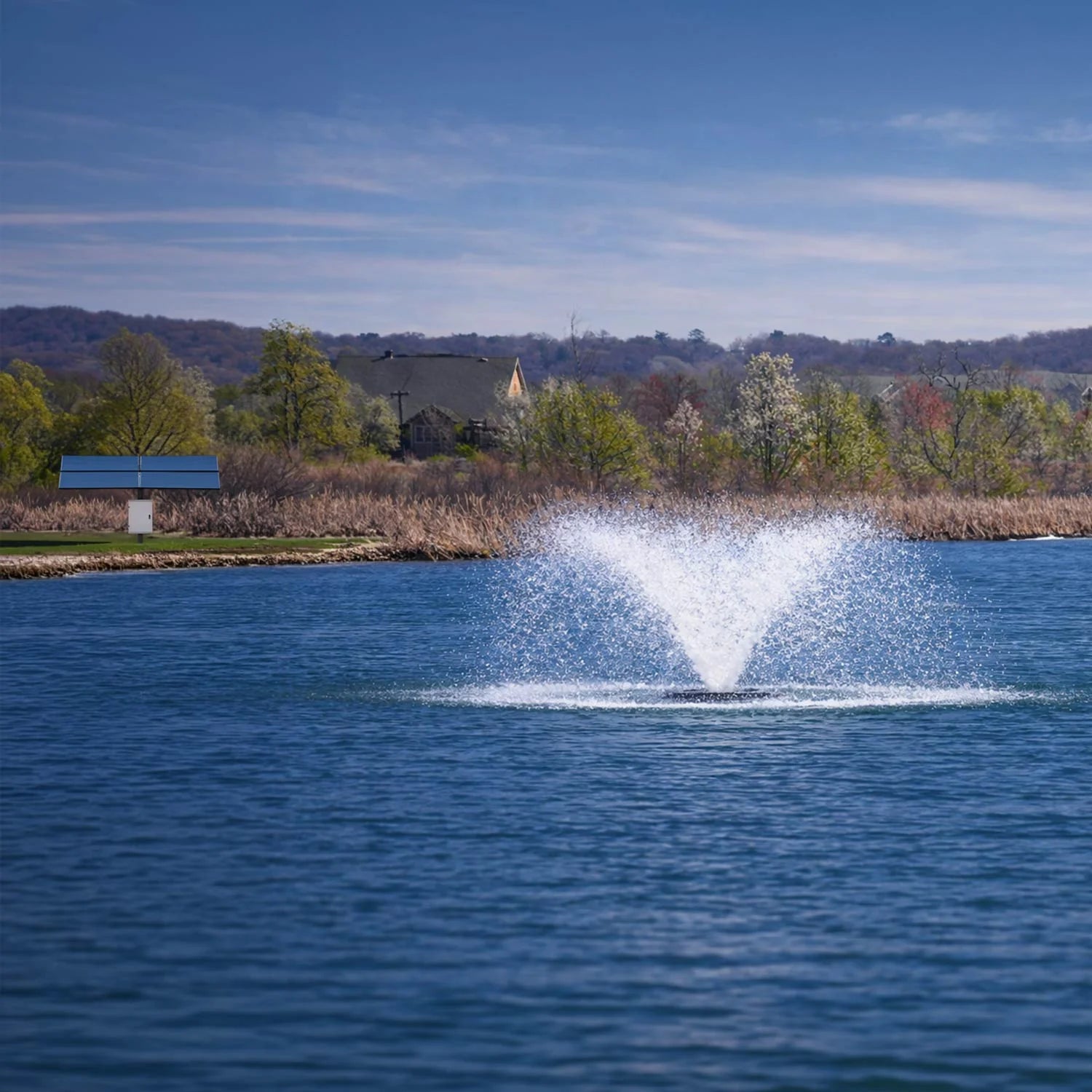 Outdoor Water Solutions Aerify 1 HP Solar Pond Aerator Floating Fountain