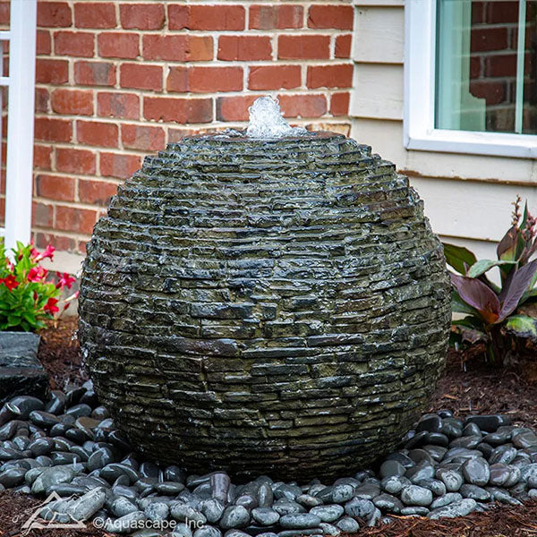 Aquascape Large Stacked Slate Sphere 40"