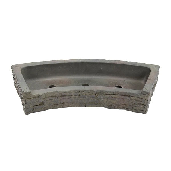 Aquascape Stacked Slate Wall Topper Curved Rear-Spill