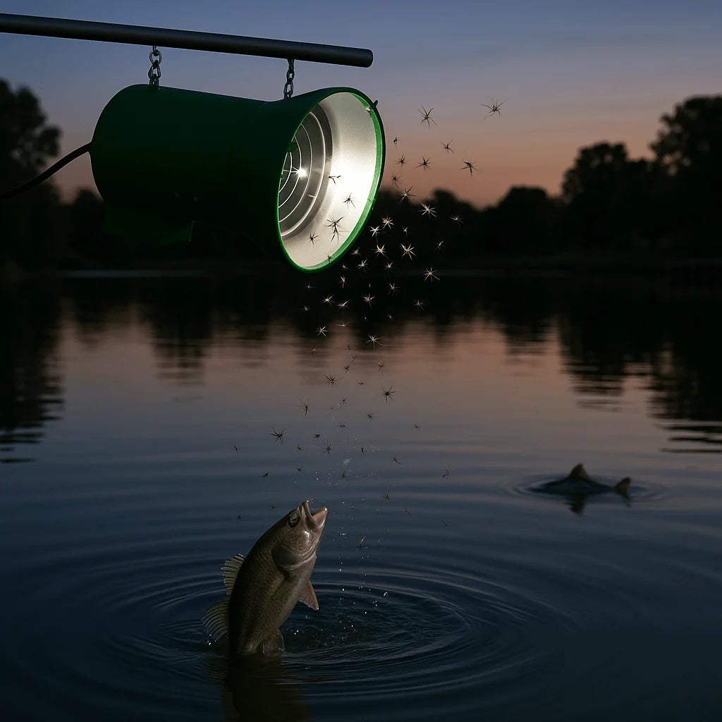 Outdoor Water Solutions Natural Feeding Bug Light Fish Feeder For Ponds