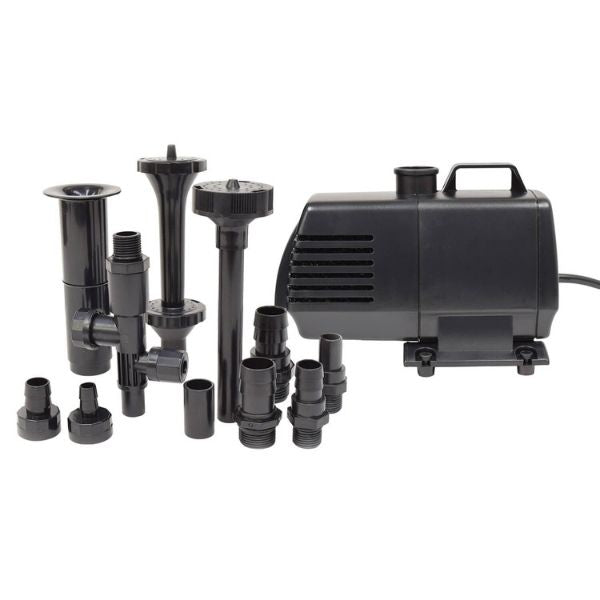 1050 GPH Submersible Mag Drive Pump with Volcano, Waterbell and Double Volcano Nozzles