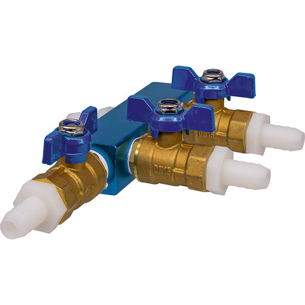 EasyPro 3 Way 1/2" Valved Splitter Higher Flow Water Air Lines
