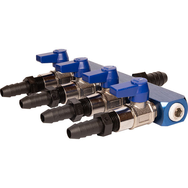 EasyPro 4 Way 3/8" Valved Splitter Water or Air Lines