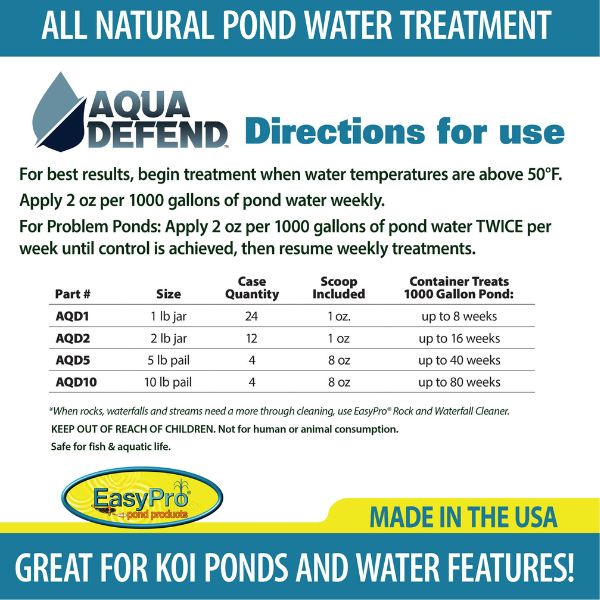 EasyPro Aqua Defend™ All-Natural Pond Water Treatment 2lbs Jar