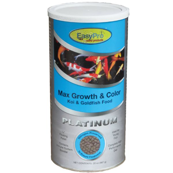 EasyPro Platinum Koi & Goldfish Food – Max Growth & Color – 20oz canister