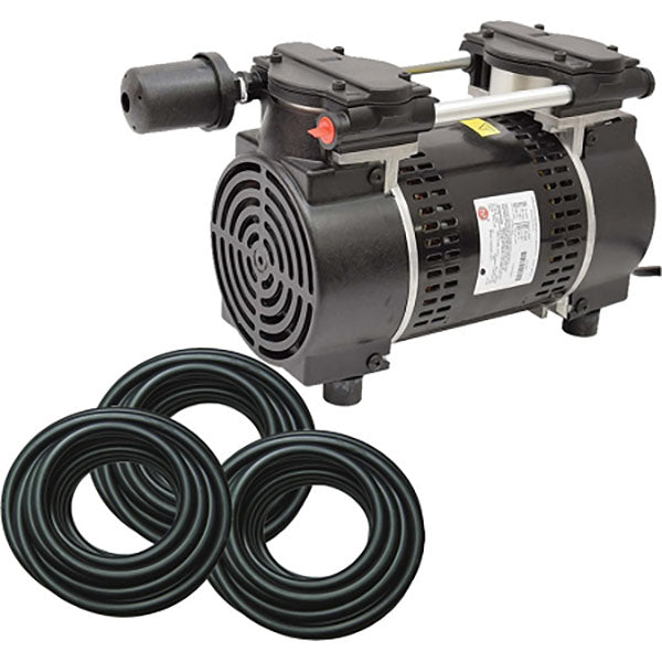 EasyPro Rocking Piston Pond Aeration System 3/4 HP 3 Valve Kit Quick Sink Tubing