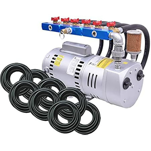 EasyPro Rotary Vane Pond Aeration System 1 HP Kit Quick Sink Tubing No Diffusers
