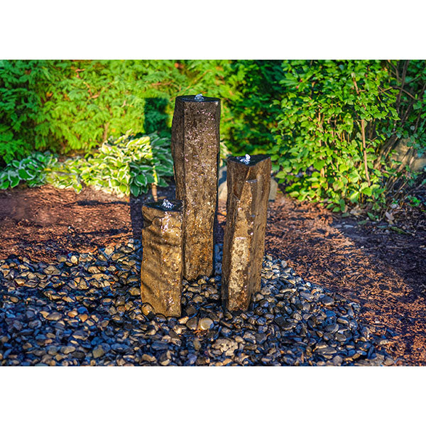 EasyPro Tranquil Décor Medium Polished Top Basalt Three Pack Complete Kit 14" 20" 27"