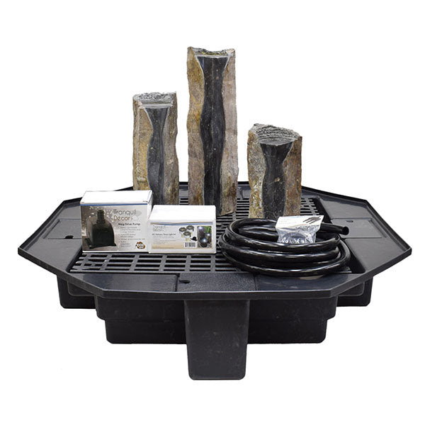 EasyPro Tranquil Decor Modern Basalt Fountain Trio Complete Kit