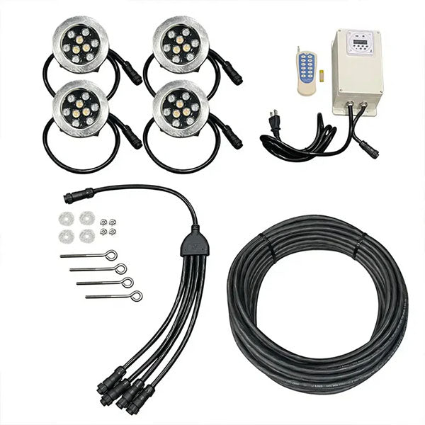 EasyPro White LED Lights with 150' power cord Set of 4