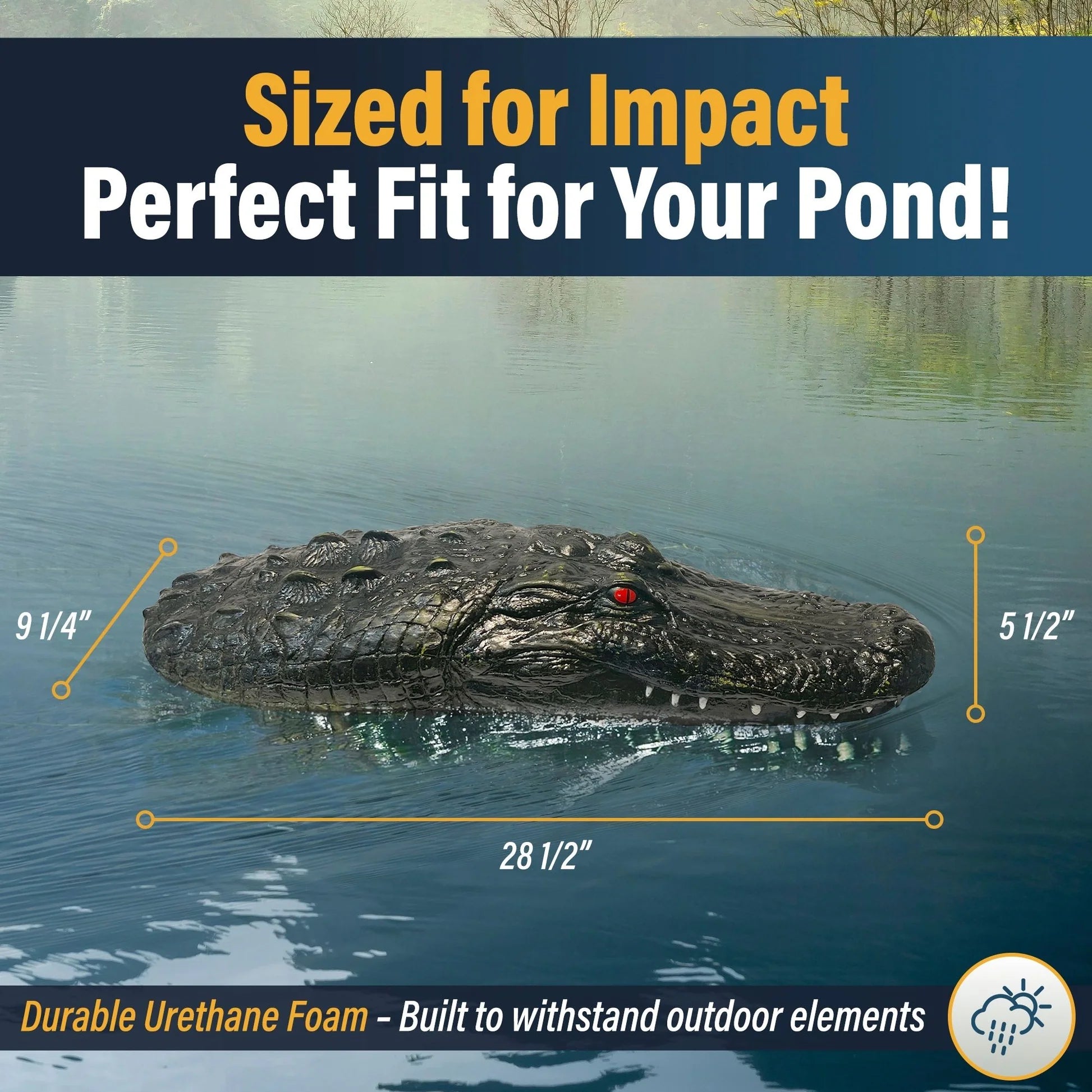 Outdoor Water Solutions Protect Fish Predator Control Floating Alligator Head Decoy