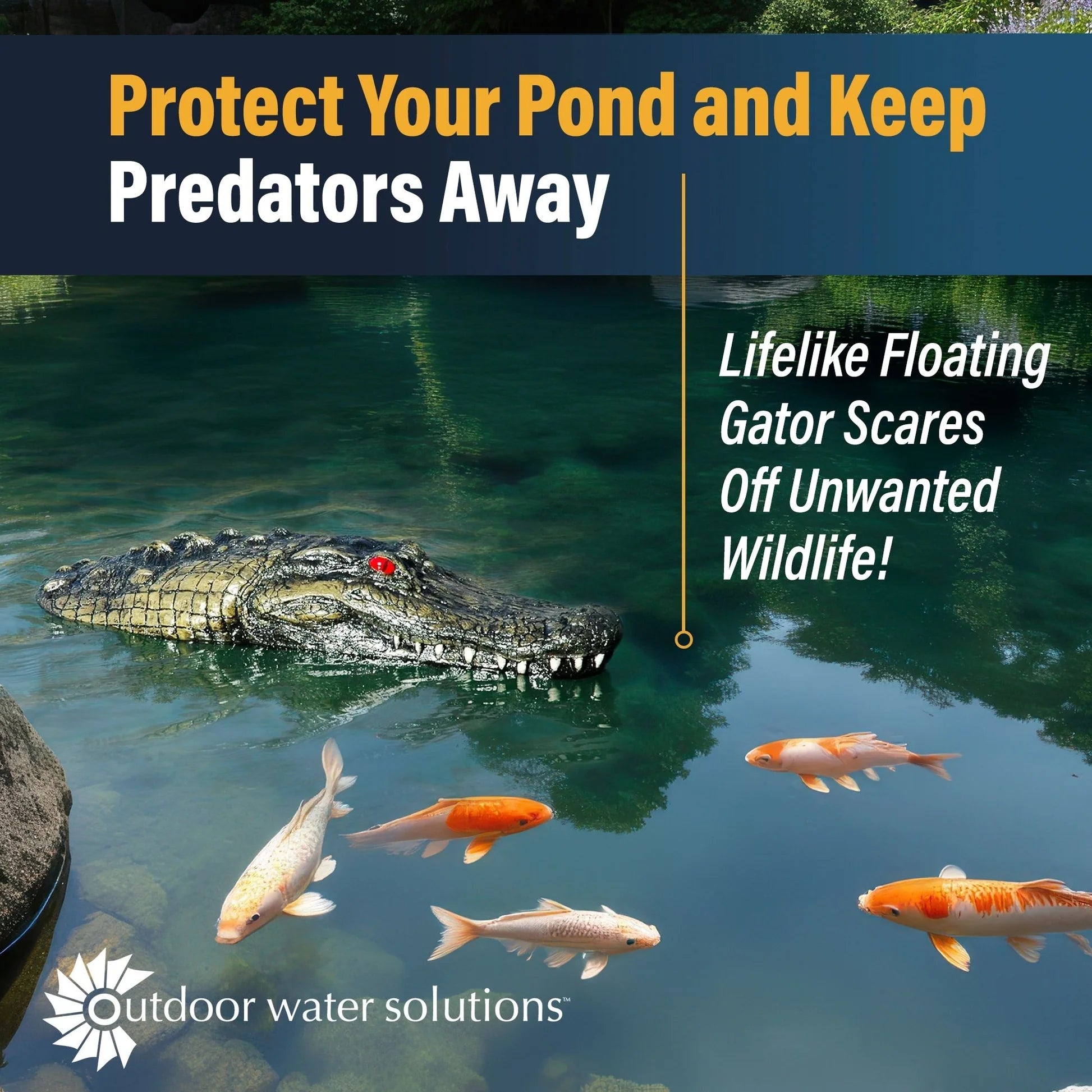 Outdoor Water Solutions Protect Fish Predator Control Floating Alligator Head Decoy