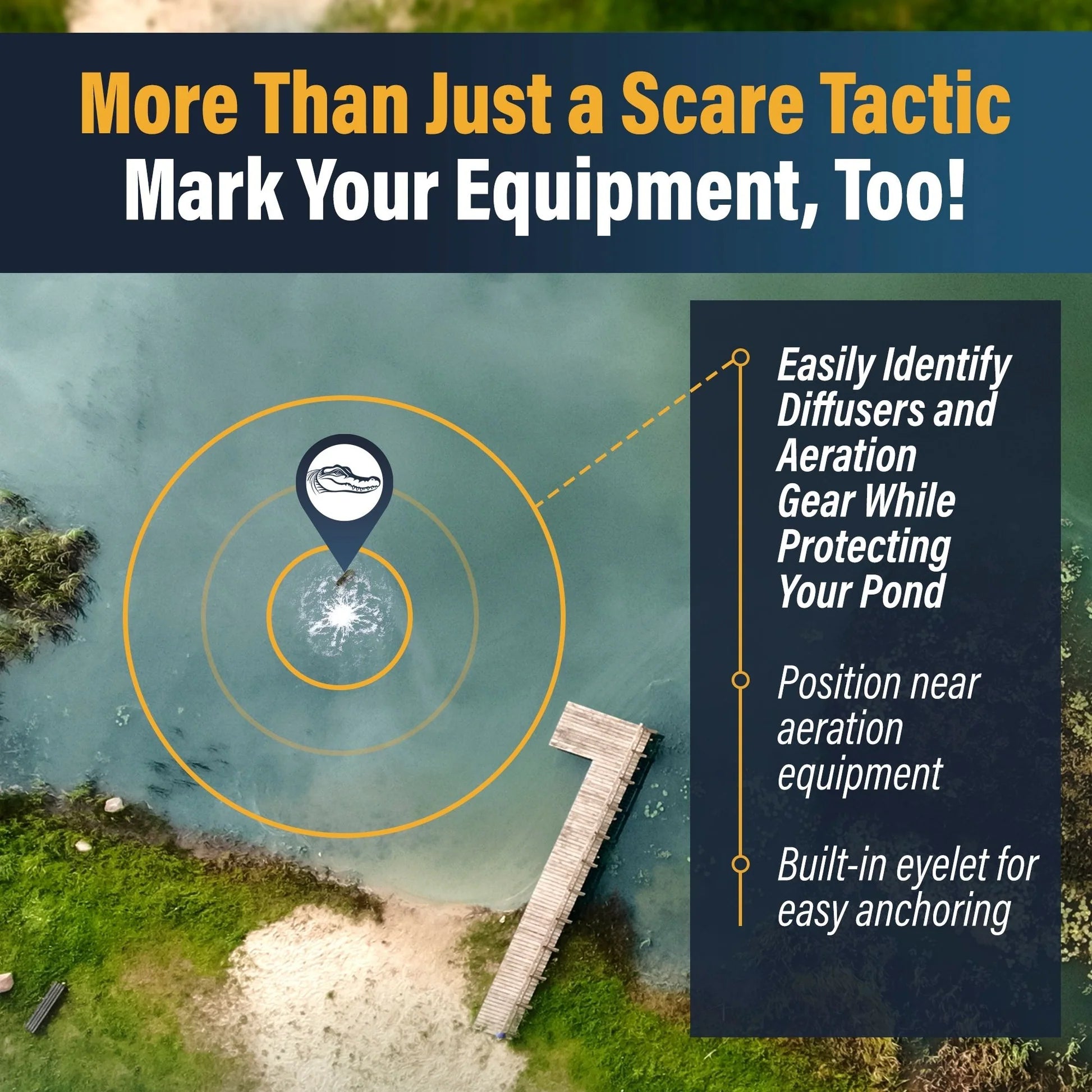 Outdoor Water Solutions Protect Fish Predator Control Floating Alligator Head Decoy