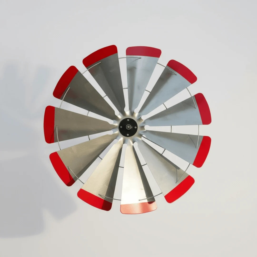 Outdoor Water Solutions Red-Tipped 30" Fan Garden Windmill Head Assembly
