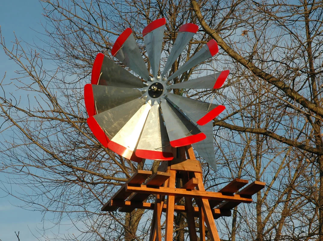 Outdoor Water Solutions Red-Tipped 30" Fan Garden Windmill Head Assembly