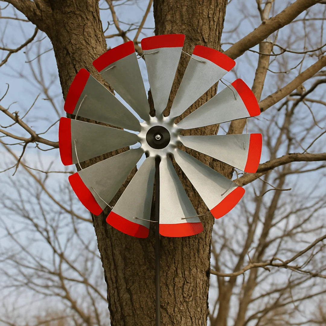 Outdoor Water Solutions Red-Tipped 40" Fan Garden Windmill Head Assembly