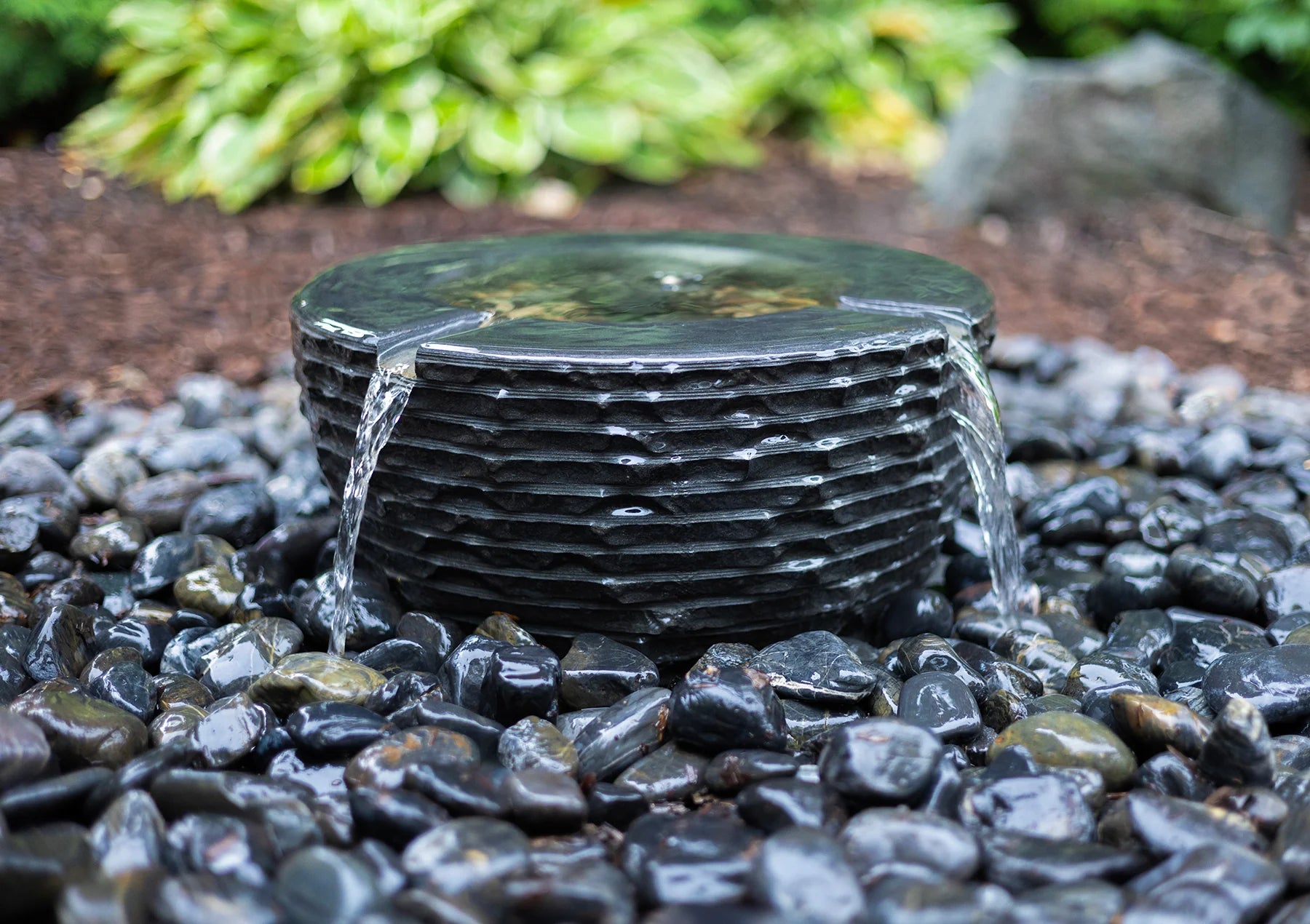 EasyPro Tranquil Décor Infinity Bowl Basalt Fountain Complete Kit – 16″