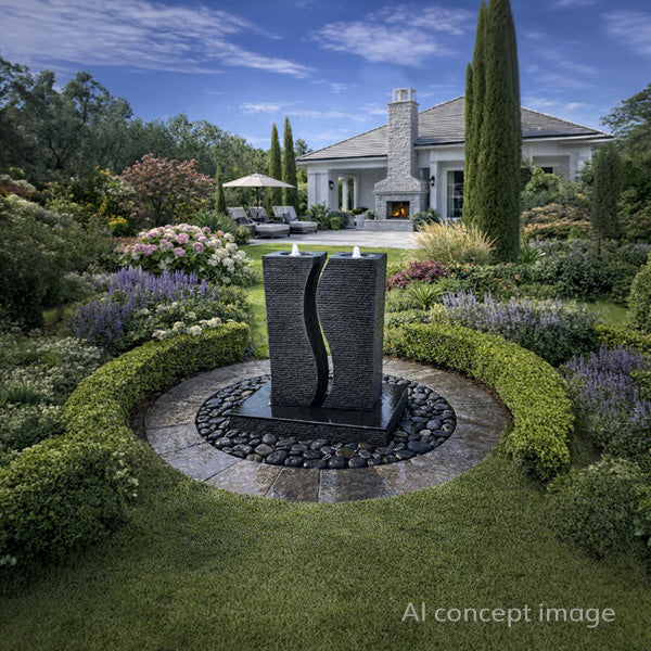 EasyPro Tranquil Décor Riverbend Granite Columns Fountain Complete Kit