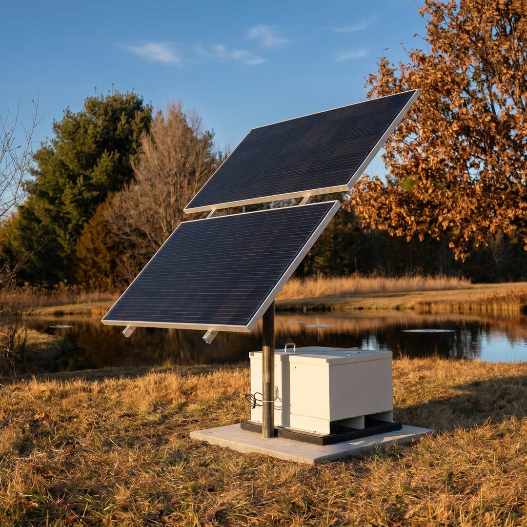 Outdoor Water Solutions NightAir 2.2 CFM Solar Pond Aerator + Battery