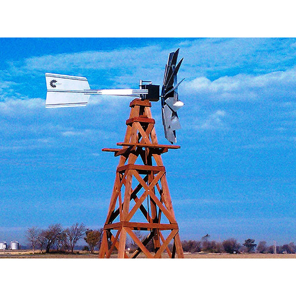 Outdoor Water Solutions 16′ Functional Aeration Wood Windmill 4 Legged