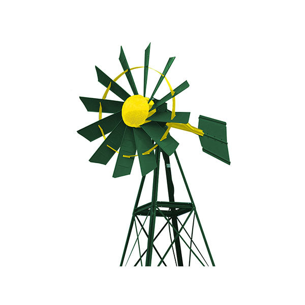 OWS 20′ 3 Legged Powder Coated Windmill Green Yellow