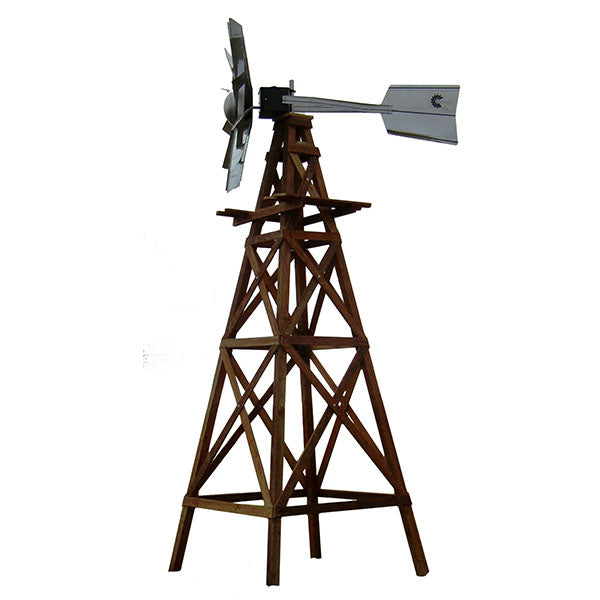 Outdoor Water Solutions Wood Ornamental Windmill Kit Galvanized Head