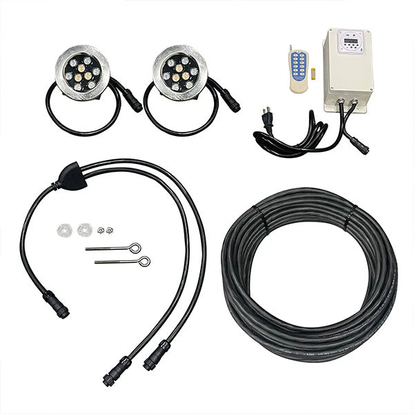 Outdoor Water Solutions 17w color changing lights with 100' power cord 4 set