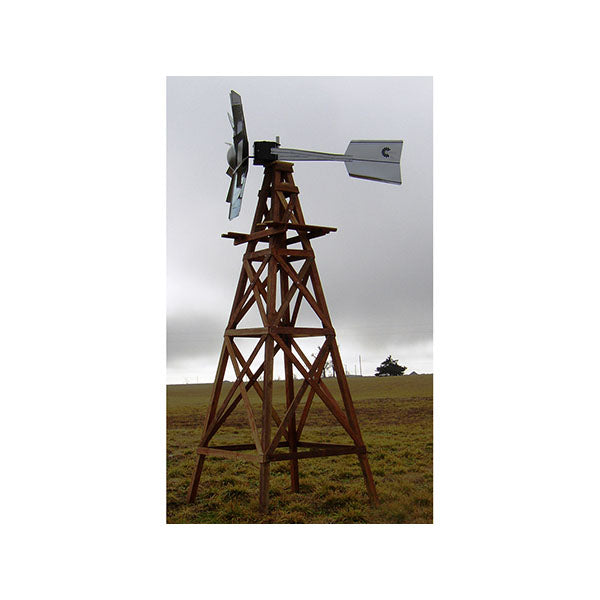 Outdoor Water Solutions Wood Windmill Kit Galvanized Functional Head 100'