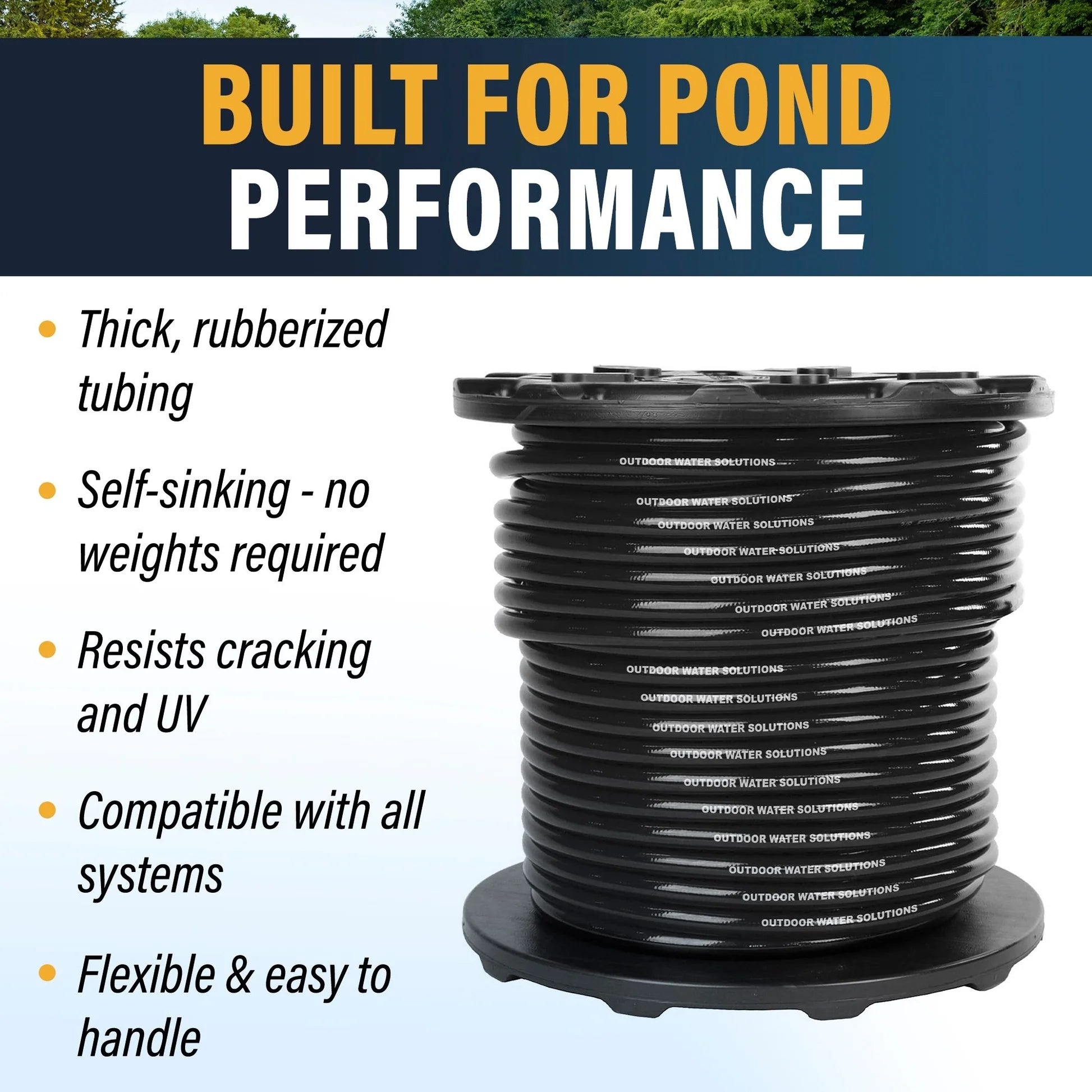 Outdoor Water Solutions Weighted 3/8", 1/2", and 5/8" ID Pond Aerator Airline Tubing