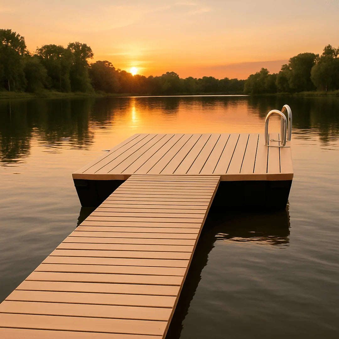 Outdoor Water Solutions Pond Dock Gangway Kit Floating 4ft x 8ft DIY Kit