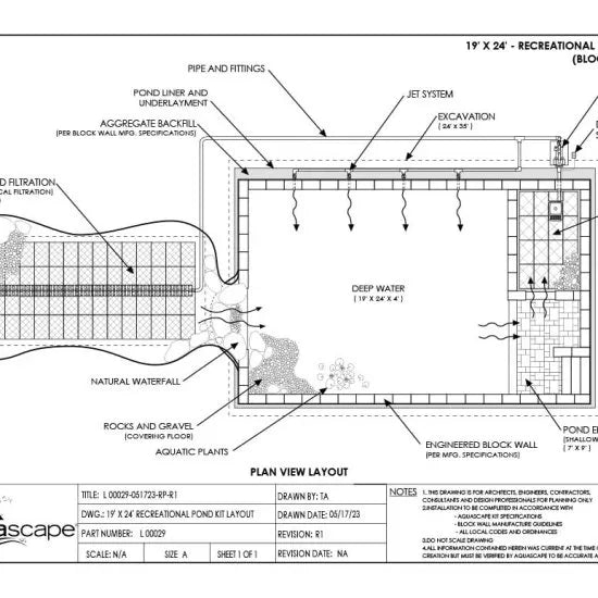 Recreational Pond Kit – 19′ x 24′