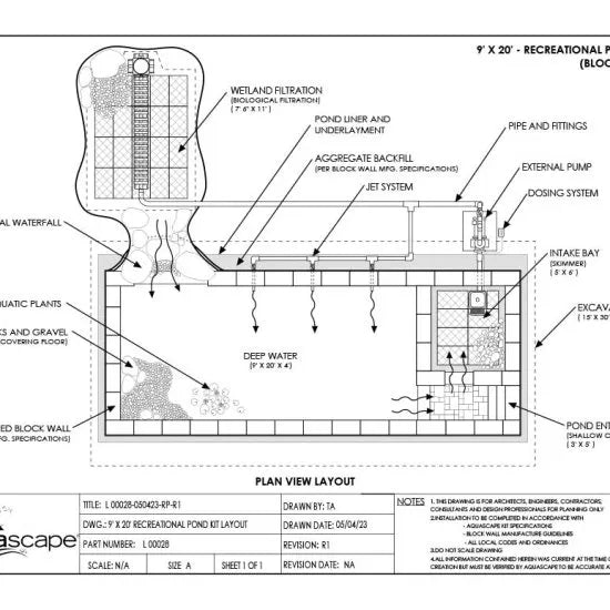 Recreational Pond Kit – 9′ x 20′