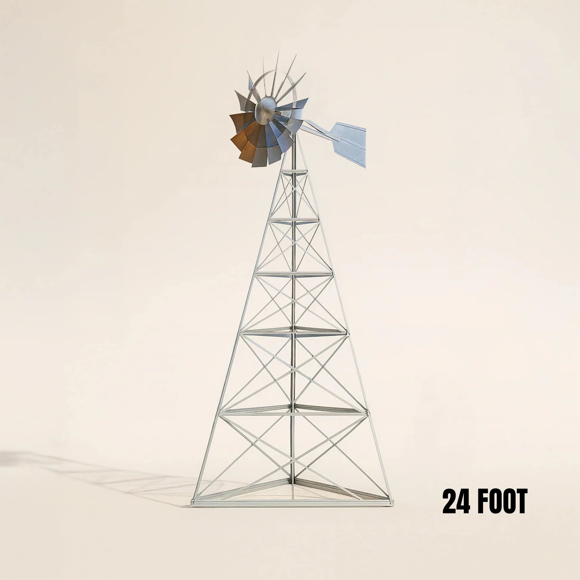 Outdoor Water Solutions 3-Leg Steel Tower Large Windmill for Yard