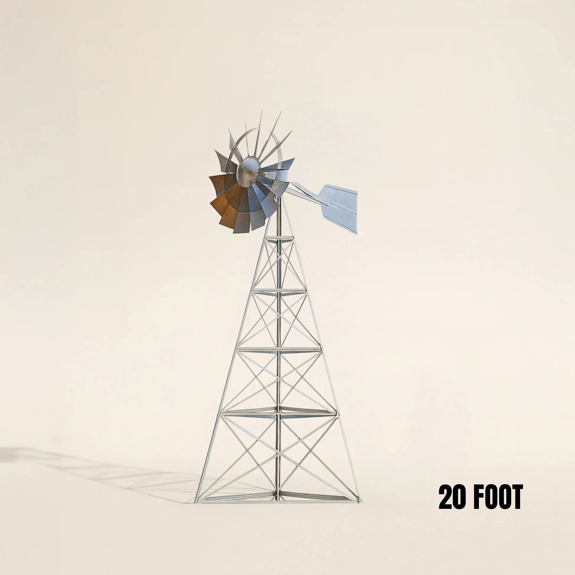 Outdoor Water Solutions 3-Leg Steel Tower Large Windmill for Yard