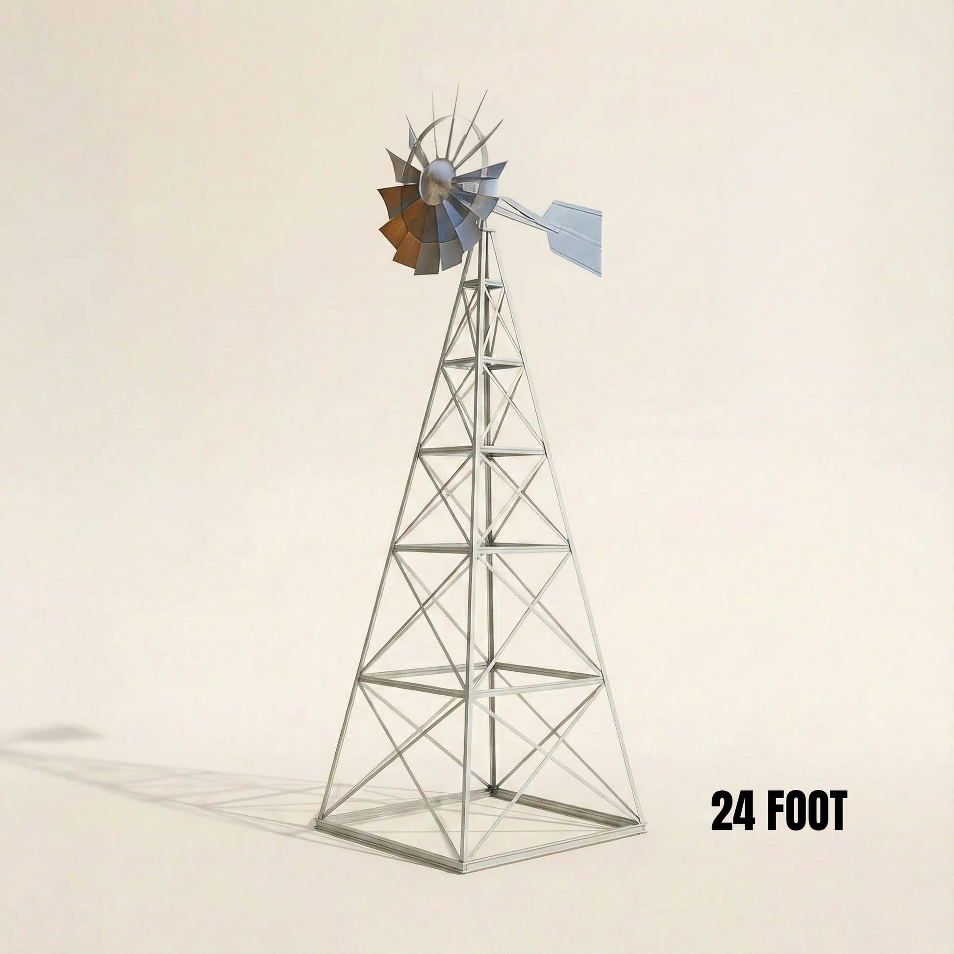 Outdoor Water Solutions 4-Leg Steel Tower Large Windmill for Yard