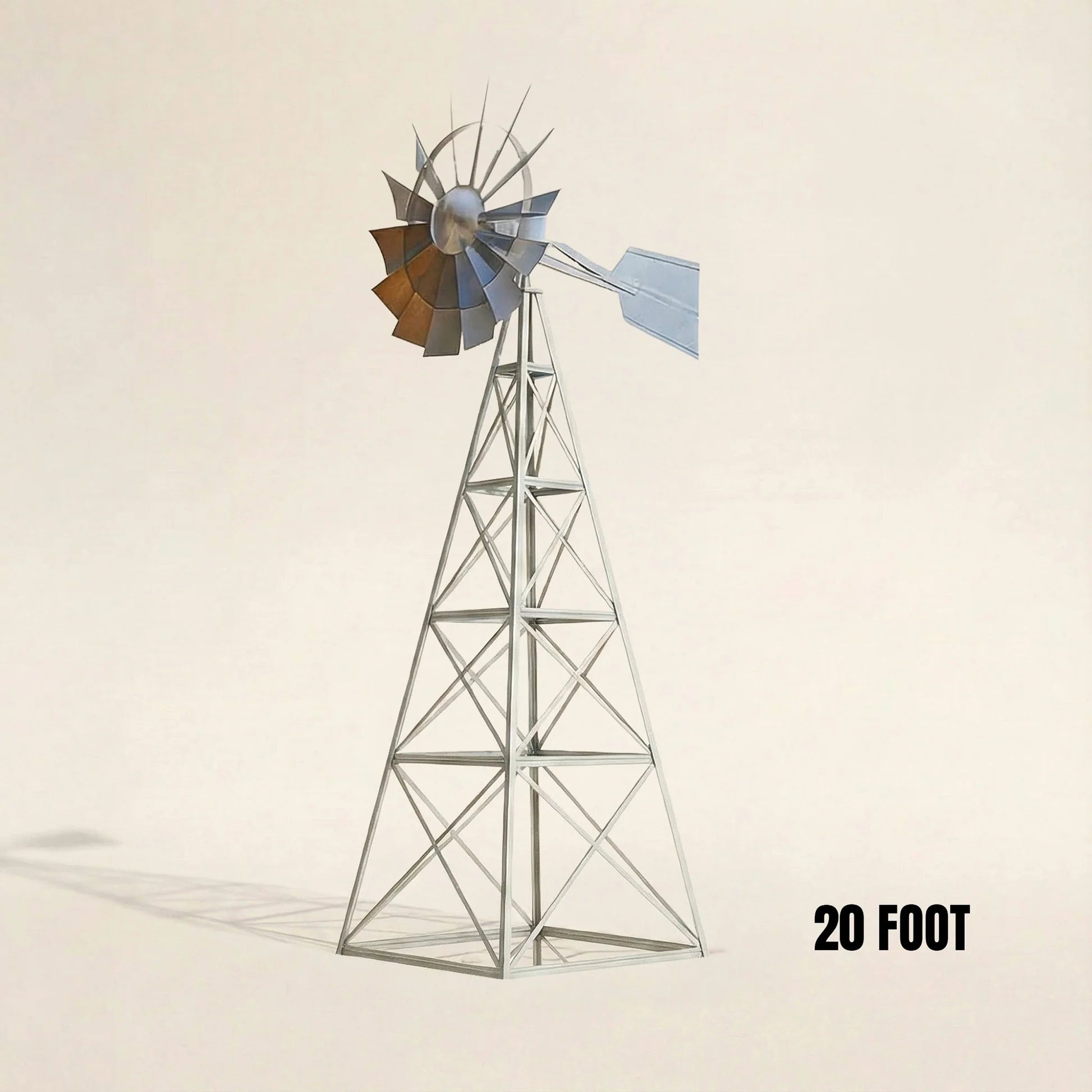 Outdoor Water Solutions 4-Leg Steel Tower Large Windmill for Yard