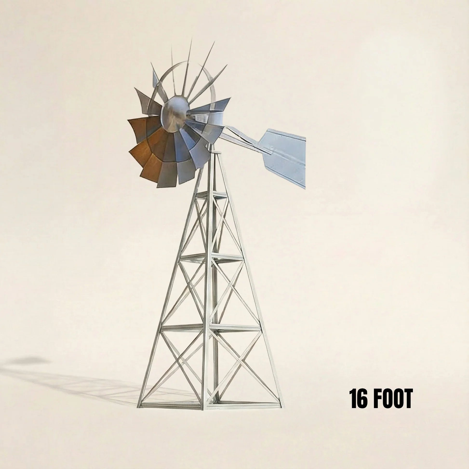Outdoor Water Solutions 4-Leg Steel Tower Large Windmill for Yard