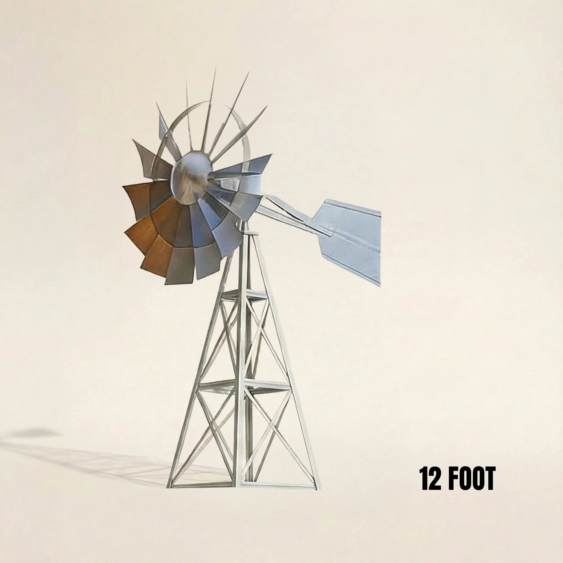 Outdoor Water Solutions 4-Leg Steel Tower Large Windmill for Yard